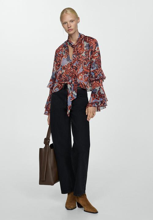MANGO - Blouse sonja -  brown