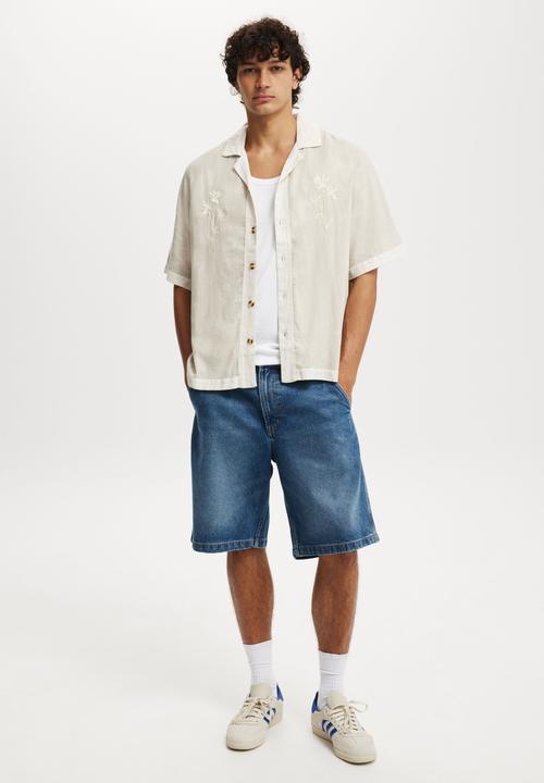Cotton On - Cabana Short Sleeve Shirt - Stone Floral