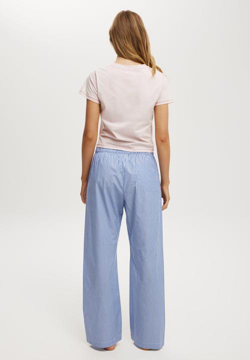 Cotton On - Boyfriend Boxer Pant - Blue/White Stripe