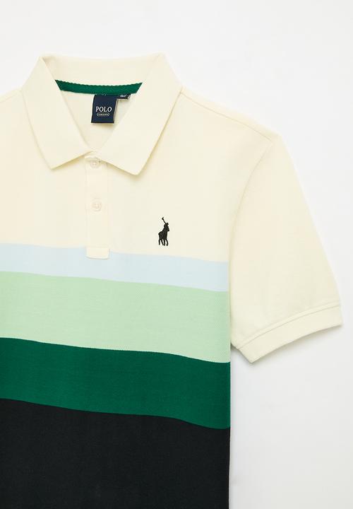 POLO - Boys warren striped ss golfer - sea green