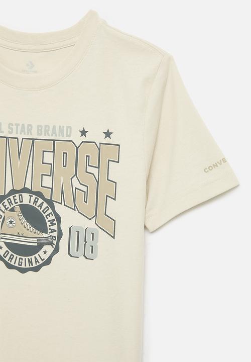 Converse - Cnvb collegiate crest short sleeve tee - converse natural ivory