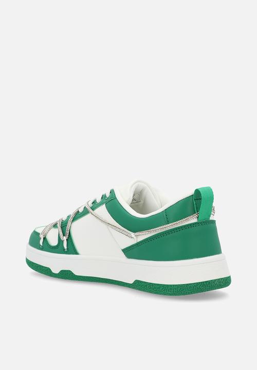 SISSY BOY - Colourblock sneaker with diamante trim - white/green