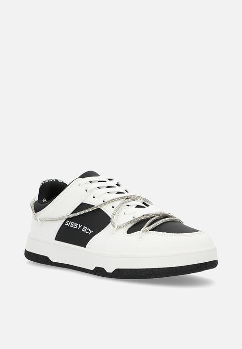 SISSY BOY - Colourblock sneaker with diamante trim - white/black