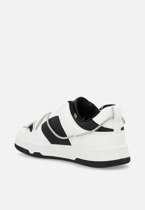 SISSY BOY - Colourblock sneaker with diamante trim - white/black