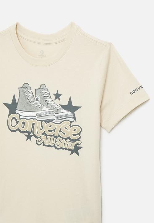 Converse - Cnvg retro sneaker gfx T-shirt - natural ivory & dark matter
