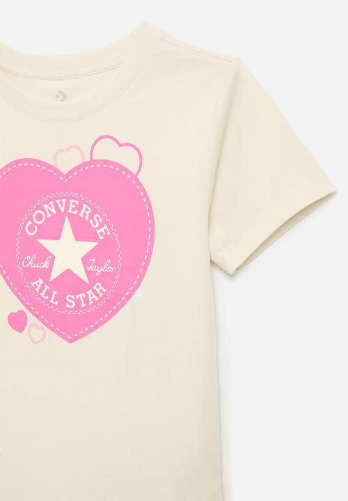 Converse - Cnvg short sleeve heart graphic tee - converse natural ivory