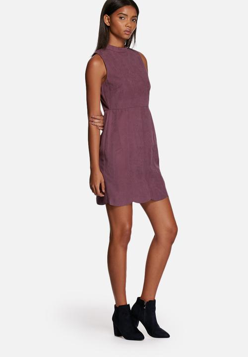 Neon Rose - Suede button back shift dress