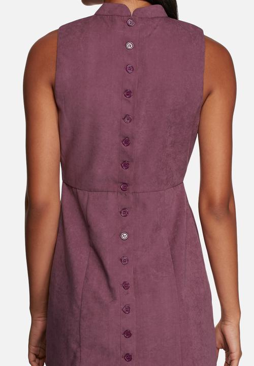 Neon Rose - Suede button back shift dress