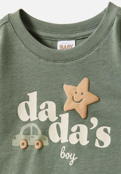 Cotton On - Jamie long sleeve tee - swag green/dada s boy