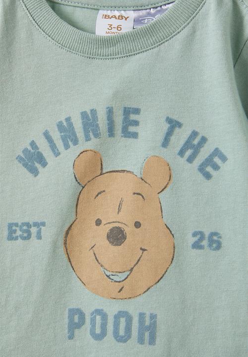Cotton On - Jamie long sleeve tee-lcn - lcn dis stone green/winnie the pooh