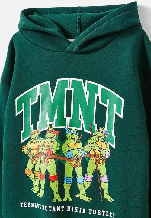 Cotton On - License emerson hoodie - lcn nic pine tree green/tmnt