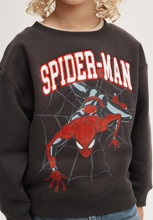 Cotton On - License felix fleece crew neck - lcn mar phantom/spiderman web