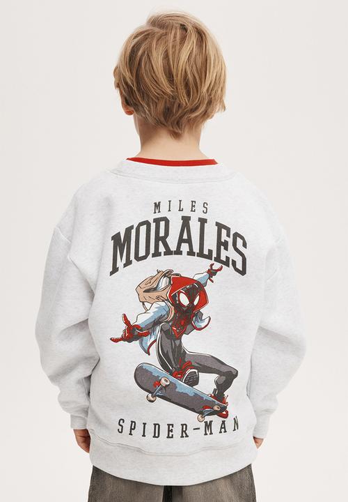 Cotton On - License felix fleece crew neck - lcn mar snow marle/spiderman skate