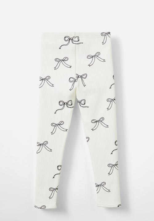 Cotton On - Maya fleece legging - vanilla/bows