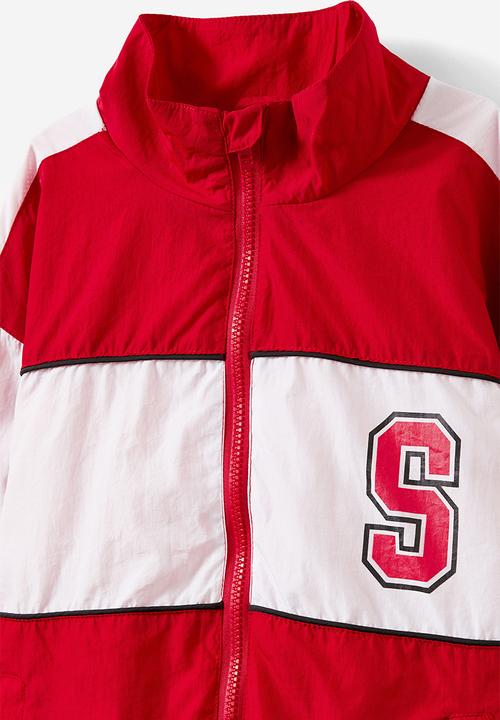 Cotton On - License oversized zip through jacket - lcn mar varsity red/spiderman spidey sense