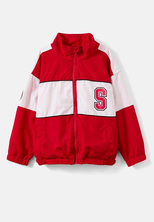 Cotton On - License oversized zip through jacket - lcn mar varsity red/spiderman spidey sense