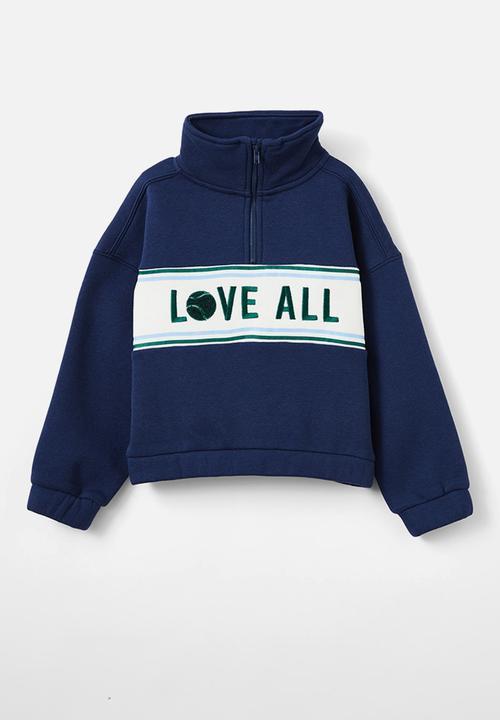 Cotton On - Naomi half zip pullover - in the navy/love all