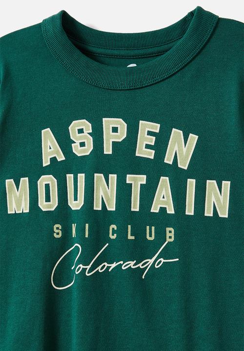 Cotton On - Long sleeve jonny tee - pine tree green/aspen moutain