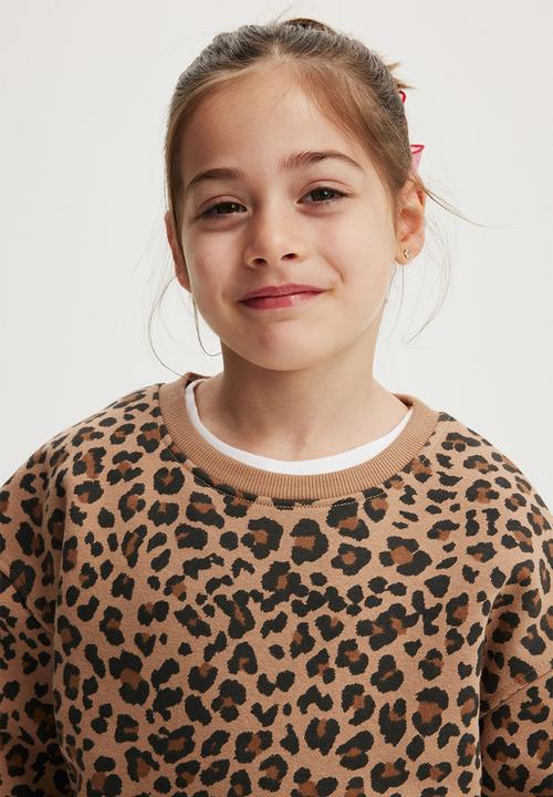 Cotton On - Nyla crew - taupy brown/leopard
