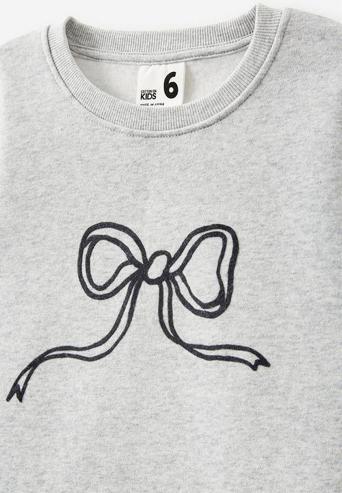 Cotton On - Nyla crew - light grey marle/ bow