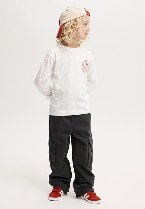 Cotton On - Long sleeve jonny tee - white/keep on rolling