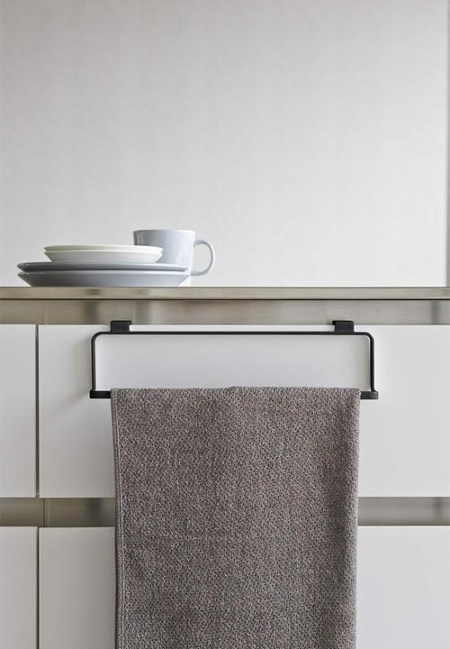 Yamazaki - Kitchen towel hanger wide - black