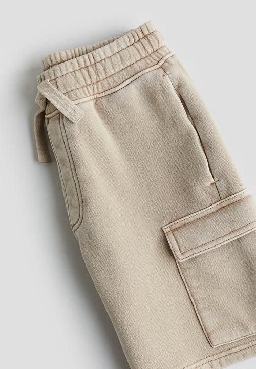 H&M - Washed-look cargo sweatshorts - beige