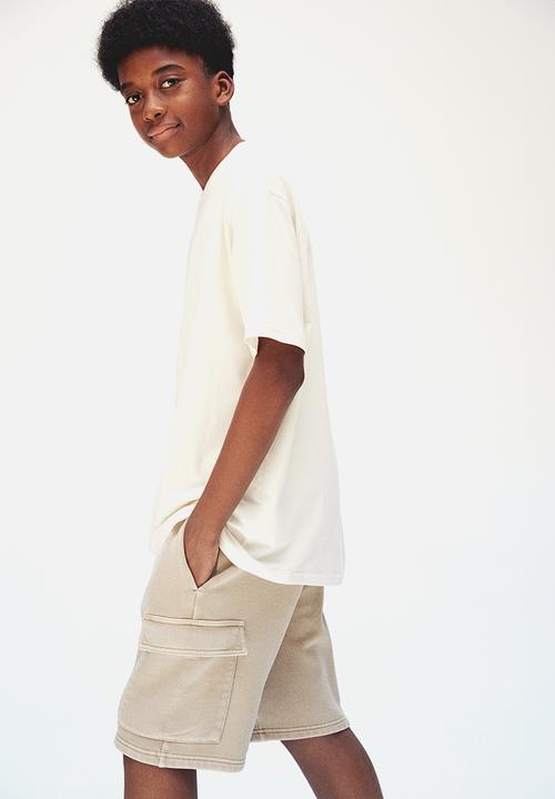 H&M - Washed-look cargo sweatshorts - beige