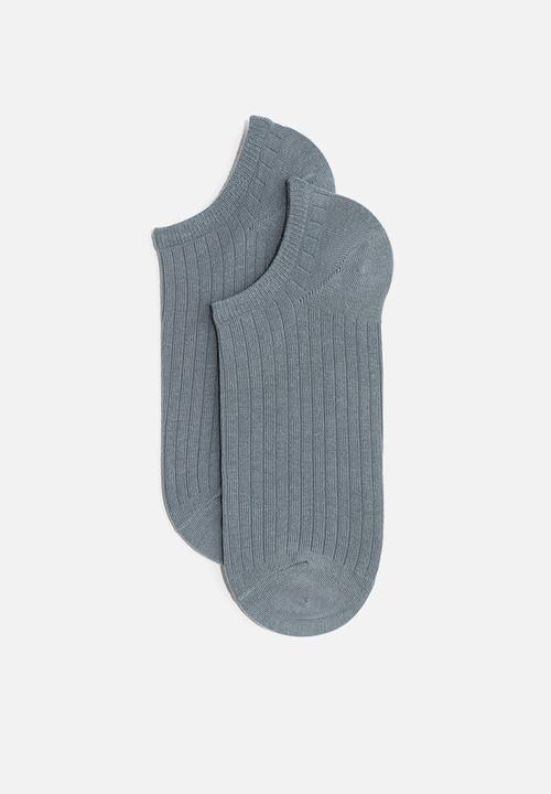 H&M - 7 pack trainer socks - turquoise & cream