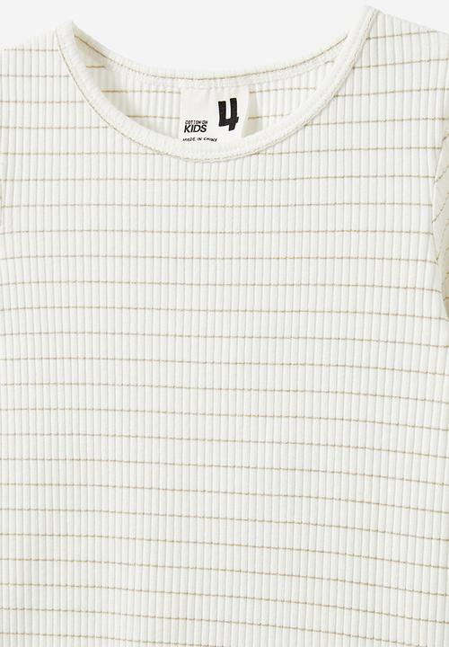Cotton On - Jade crew - vanilla/sparkle stripe