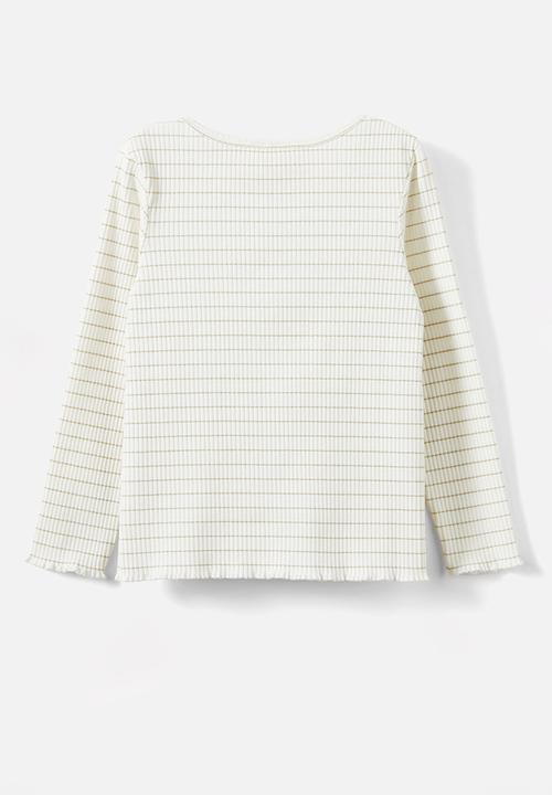 Cotton On - Jade crew - vanilla/sparkle stripe