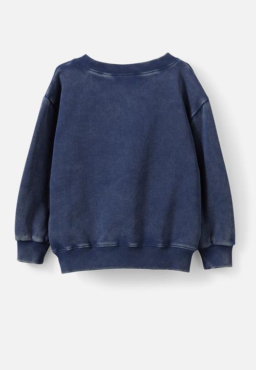 Cotton On - License dusty fleece crew neck - lcn dis aristocrats/in the navy