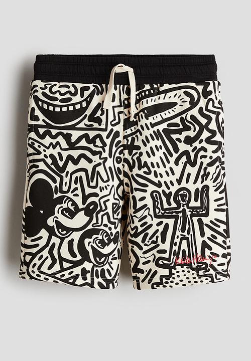 H&M - Keith Haring X H&M:  Knee-length sweatshirt shorts - beige,multi