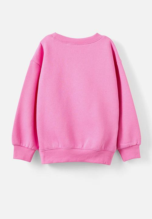 Cotton On - License dusty fleece crew neck - lcn mat barbie/pink gerbera