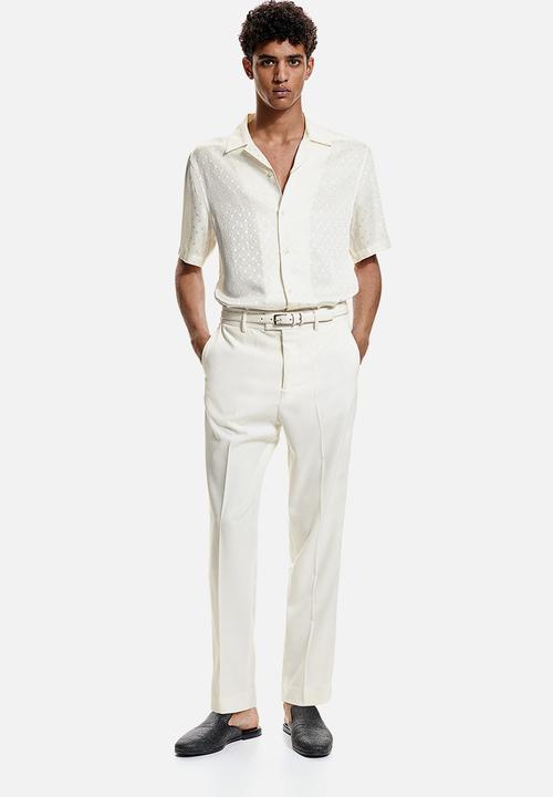 H&M - Regular fit resort shirt - cream 