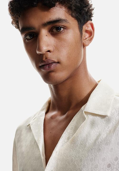 H&M - Regular fit resort shirt - cream 