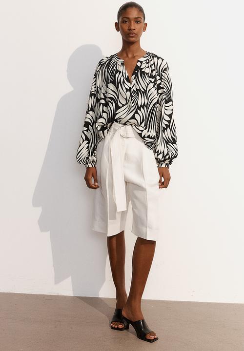 H&M - Balloon-sleeved blouse - black