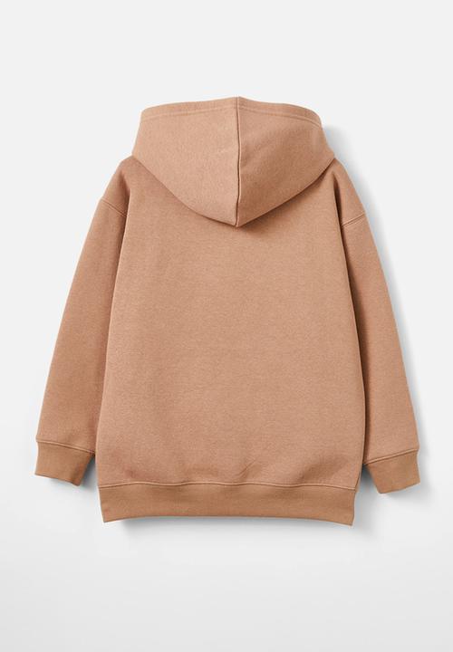 Cotton On - Sammy hoodie - taupy brown/pine tree green/triassic dino