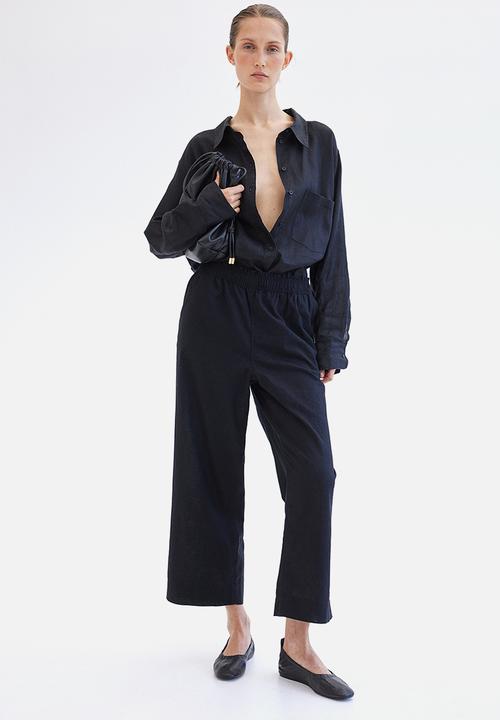 H&M - Ankle-length linen trousers - black