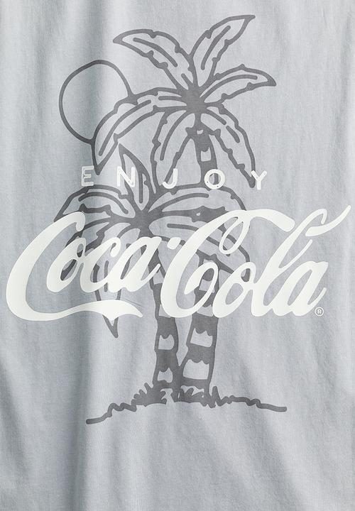 H&M - Oversized printed T-shirt - light grey/coca-cola