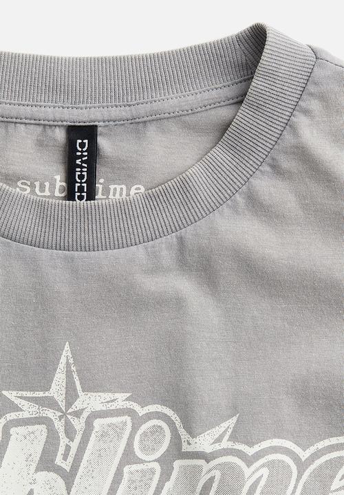H&M - Oversized printed T-shirt - light grey/sublime
