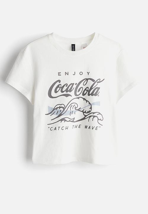 H&M - Printed T-shirt - white coca-cola