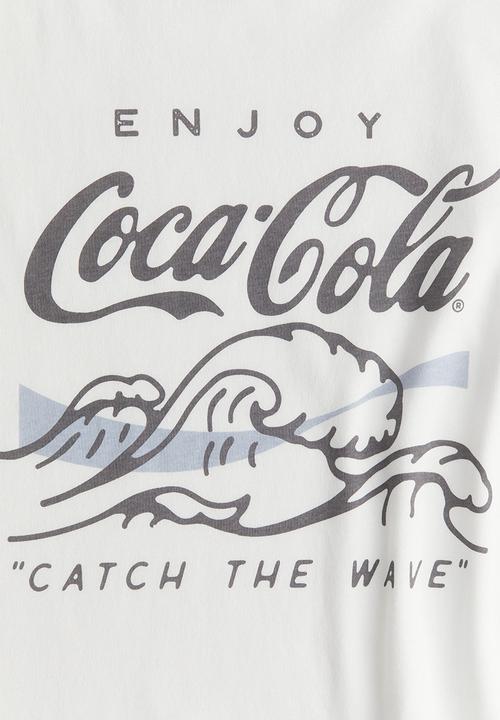 H&M - Printed T-shirt - white coca-cola