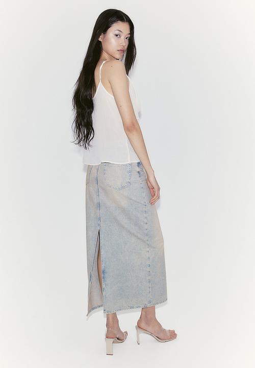 H&M - Denim maxi skirt - pale denim blue