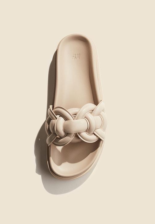H&M - Intertwined-strap sandals - light greige