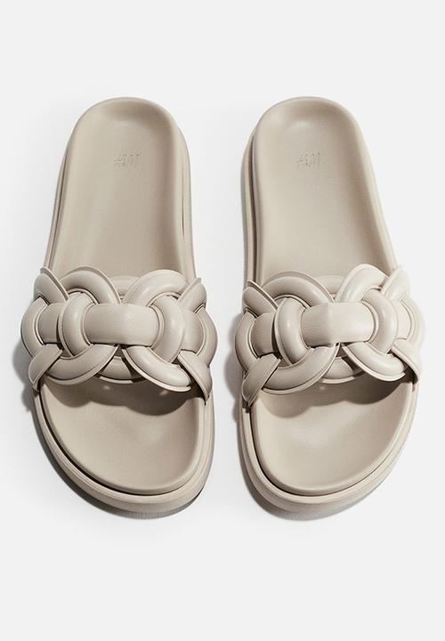 H&M - Intertwined-strap sandals - light greige
