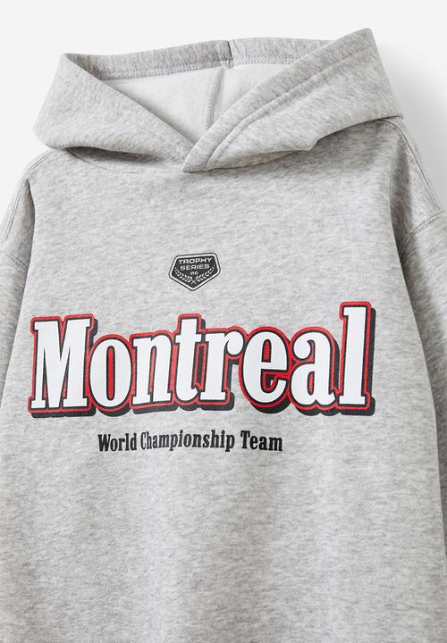 Cotton On - Sammy hoodie - fog grey marle/montreal world champ team