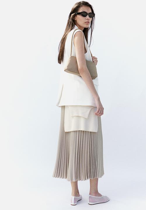 H&M - Pleated skirt - light beige