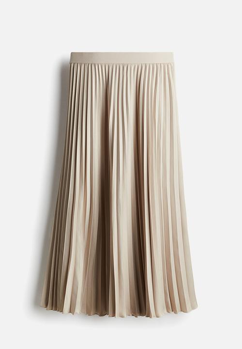 H&M - Pleated skirt - light beige