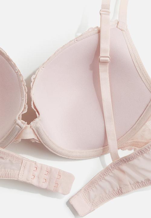 H&M - Lace push-up bra - Pink